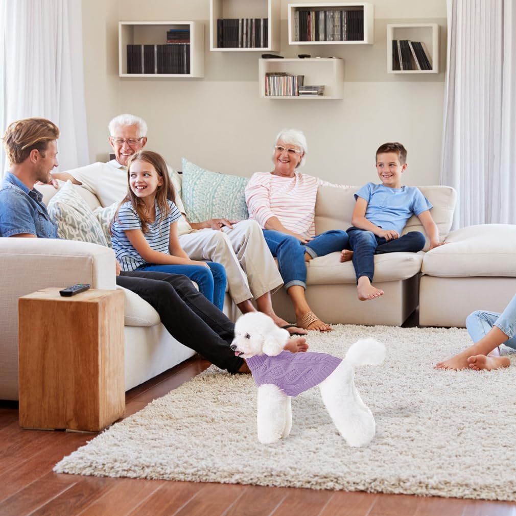 BINGPET thermal knitted dog sweater soft stretchy fabric enables comfortable movement in chilly weather.