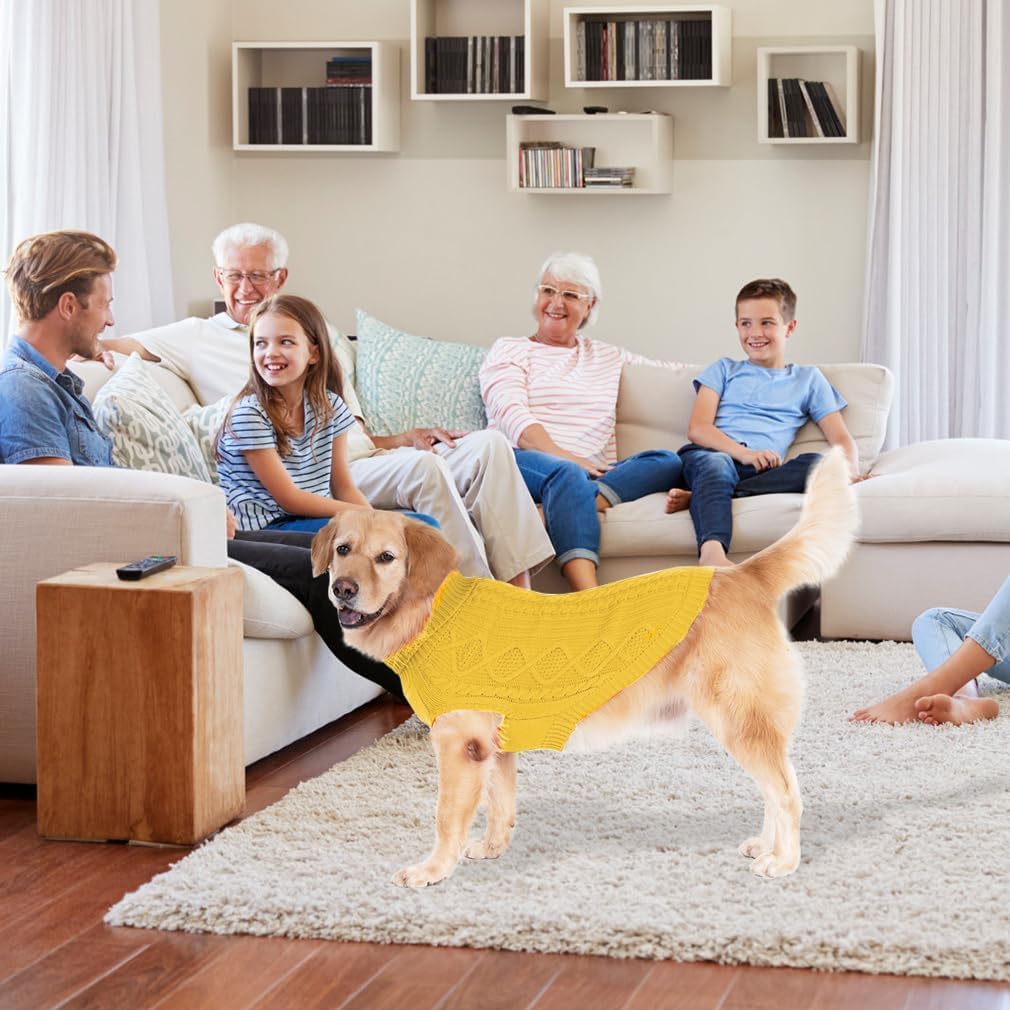 BINGPET thermal knitted dog sweater soft stretch yarn for comfortable movement.