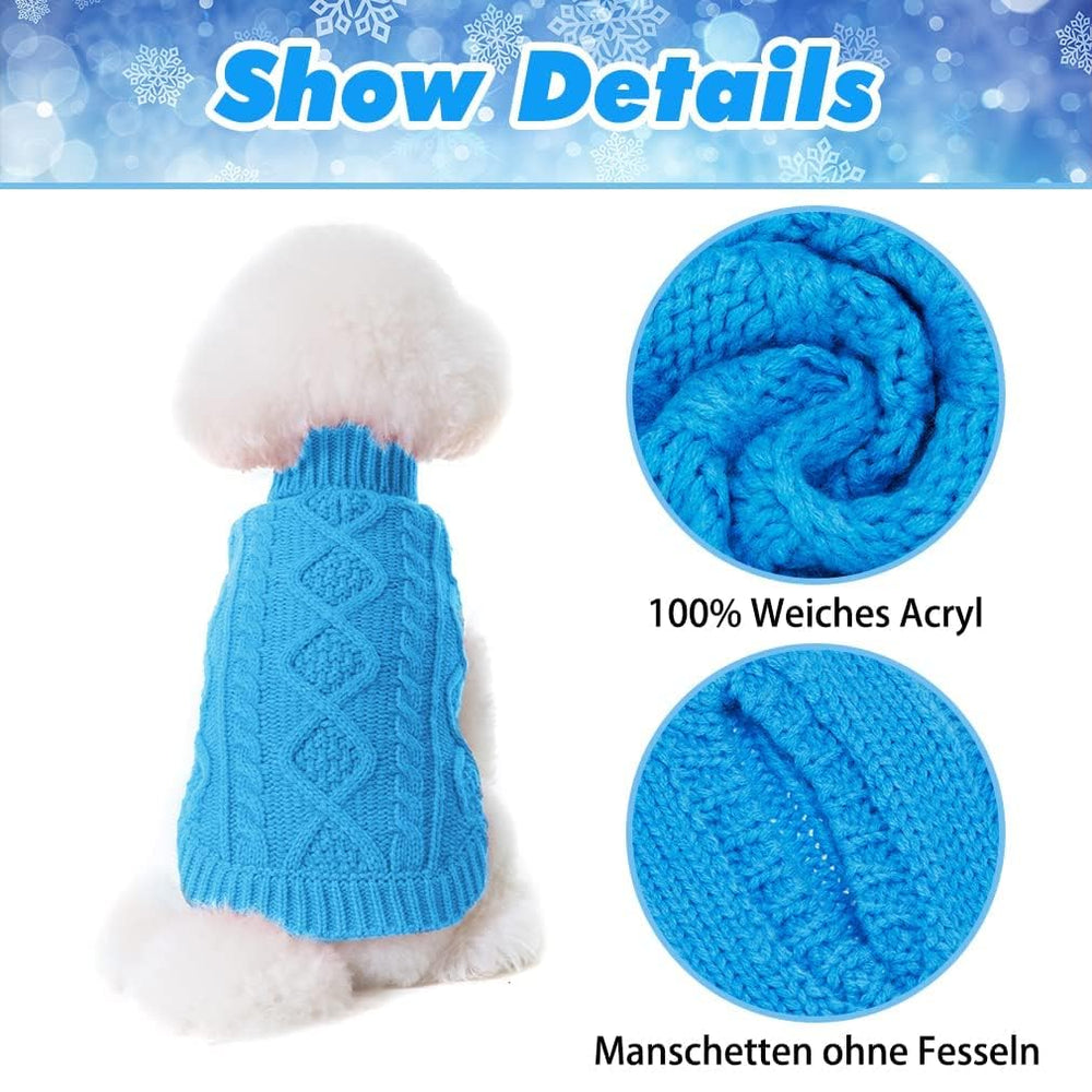 BINGPET thermal knitted dog sweater with turtleneck style for added warmth