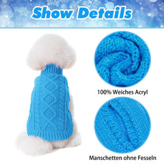 BINGPET thermal knitted dog sweater with turtleneck style for added warmth