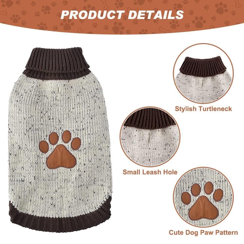 BINGPET Turtle Neck Dog Sweater warm cozy fit for chilly walks