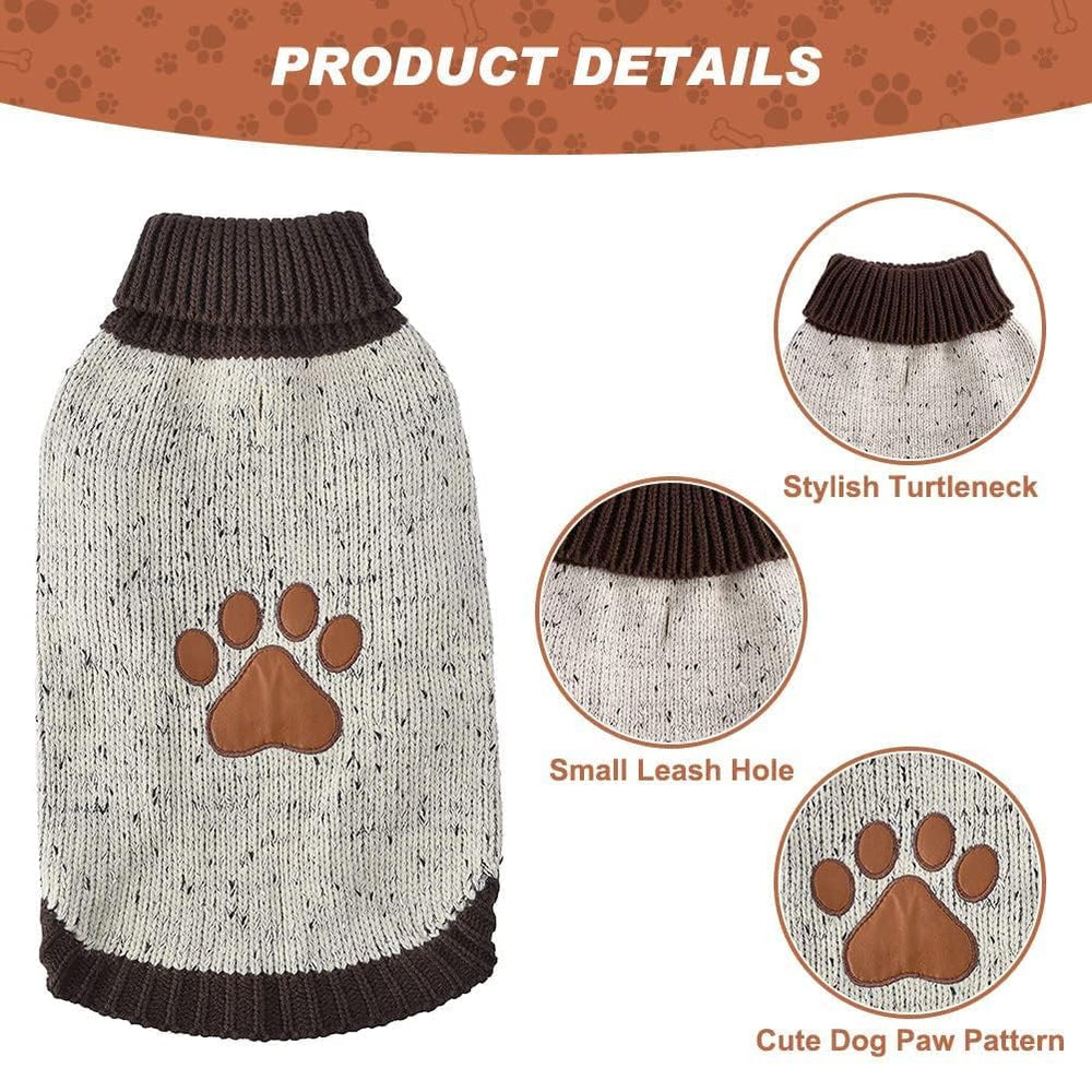 BINGPET Turtle Neck Dog Sweater warm cozy fit for chilly walks