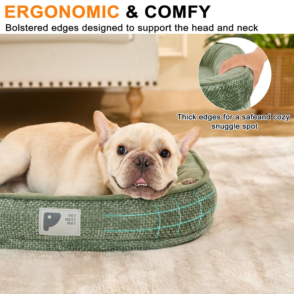 Bininl bed with non-slip bottom in green XS for stable placement