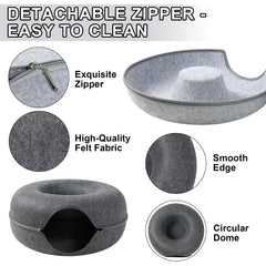 Bininl Cat Tunnel felt material stands up to scratching and daily play.