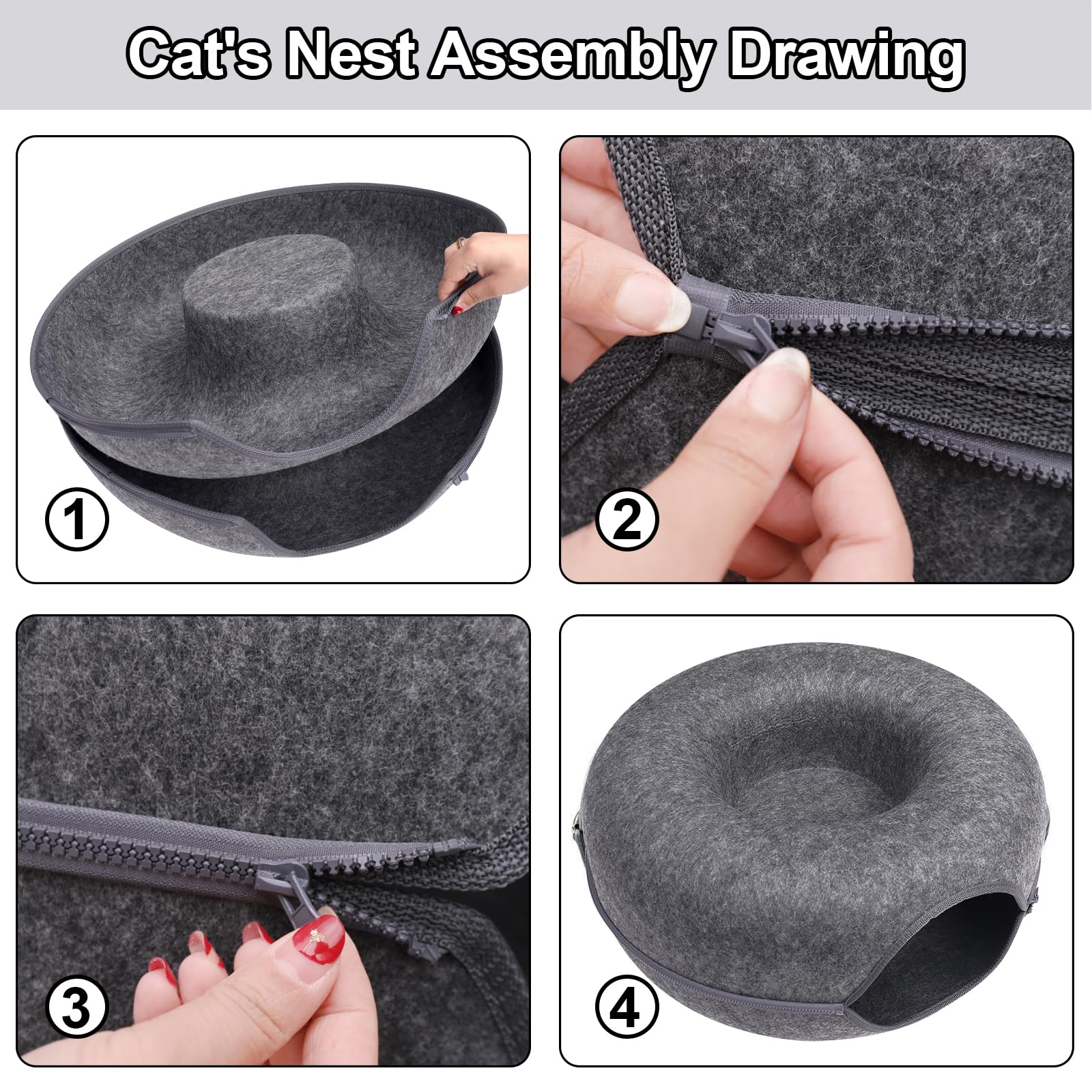 Bininl Cat Tunnel zipper separation enables quick setup and cleaning.