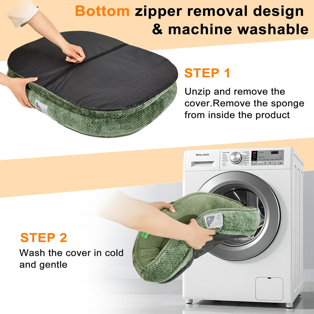 Bininl green XS pet bed styled in a home setting for small pets