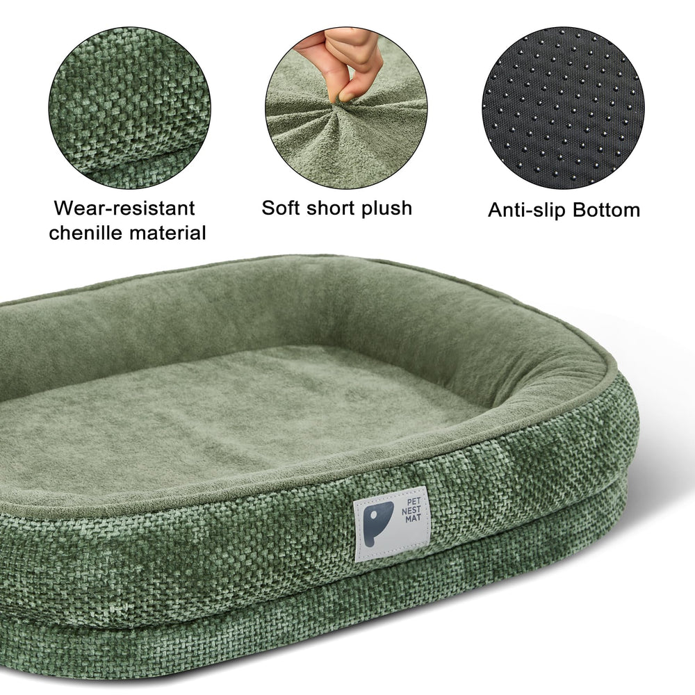 Bininl bed removable cover in green XS for easy cleaning