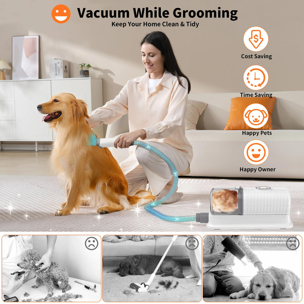 binROC 7-finger nozzle delivers gentle airflow for large or long-haired pets.