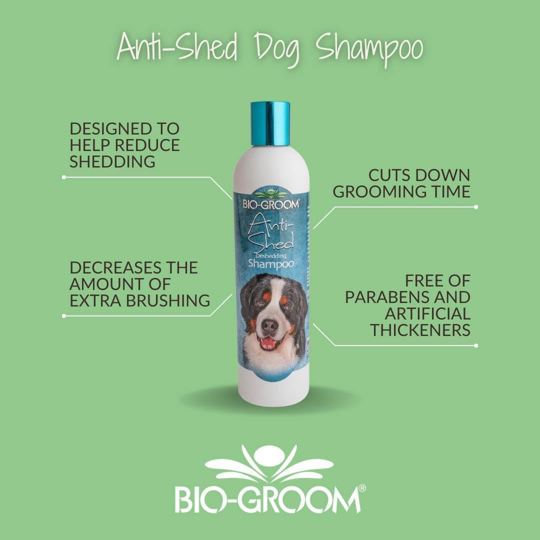 Bio-Groom Anti-Shed shampoo close-up lather highlights conditioning with soy protein and aloe vera