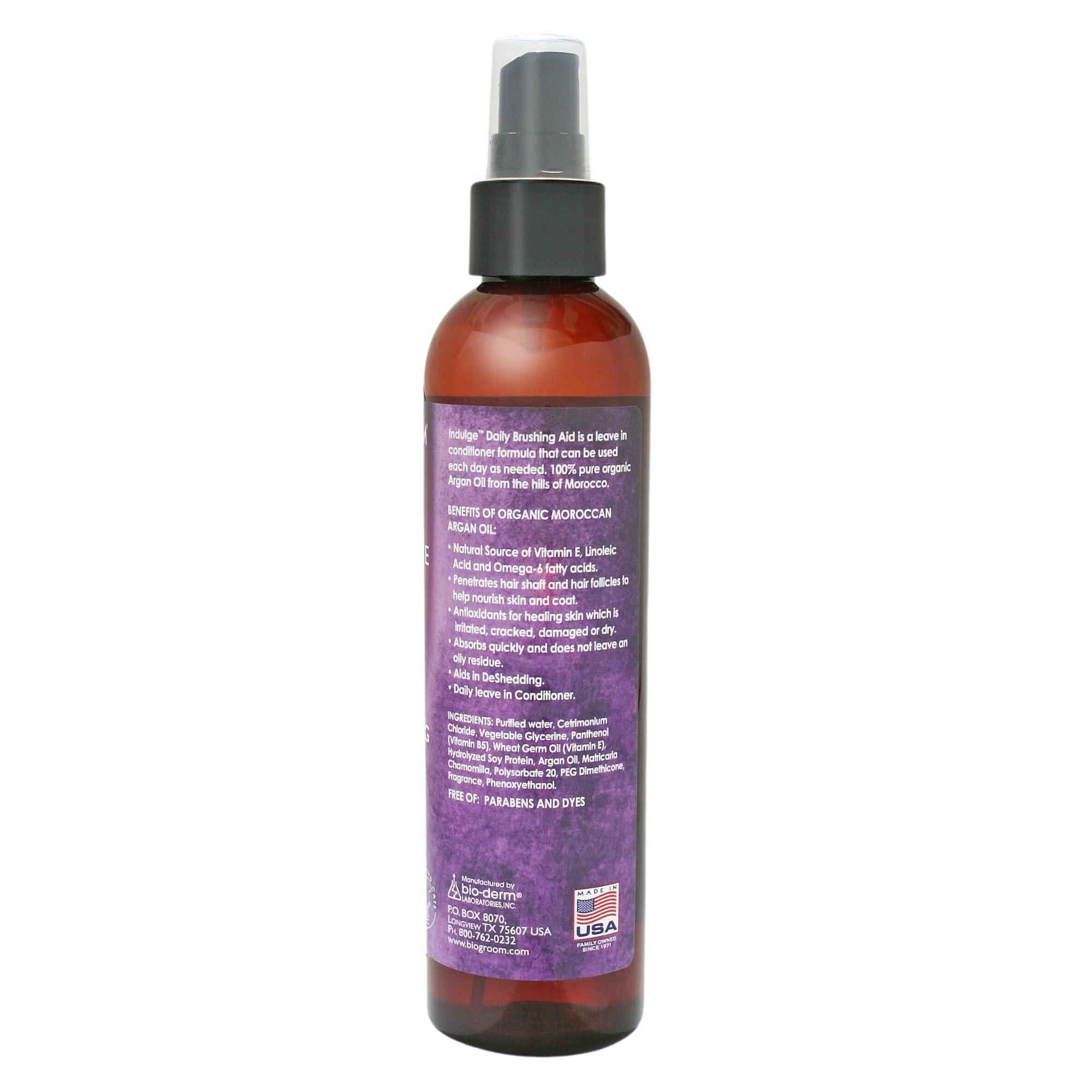 Bio-Groom Indulge Argan Oil deshedding action helps coat manage shedding efficiently