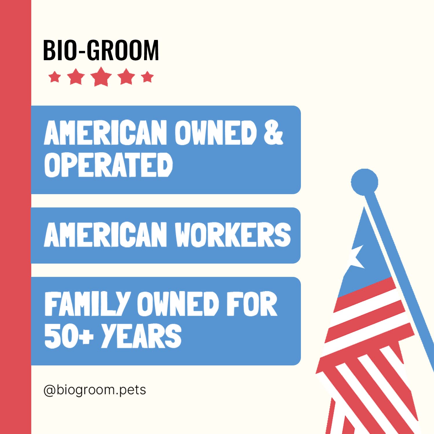 Bio-Groom made-in-USA packaging signals trusted family-owned roots.