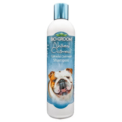 Bio-Groom Oatmeal Dog Shampoo bottle-front view highlights the anti itch formula