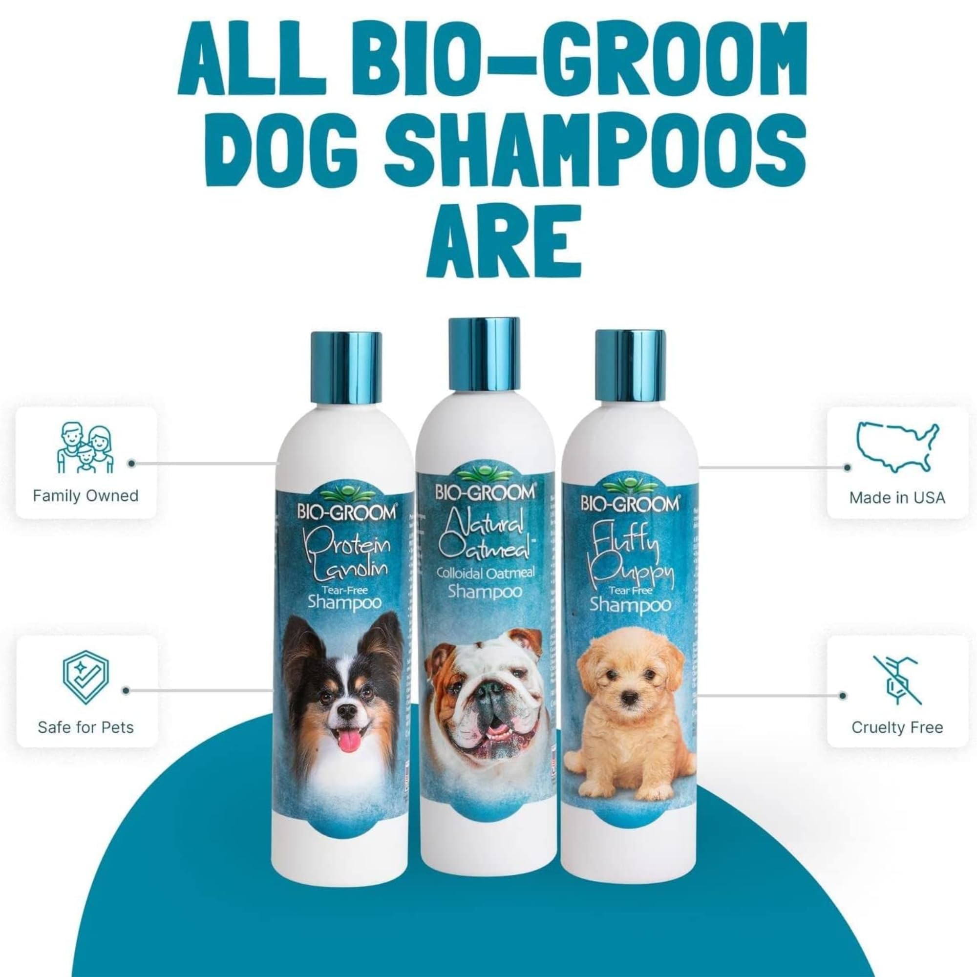 Bio-Groom Oatmeal Dog Shampoo close-up shows colloidal oatmeal for itch relief