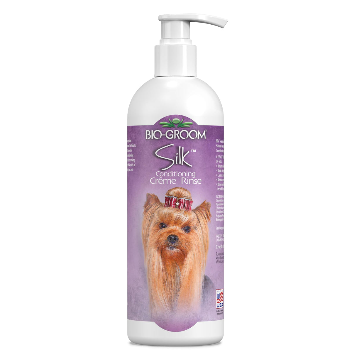 Bio-Groom Silk Creme Rinse bottle pour for residue-free coat care