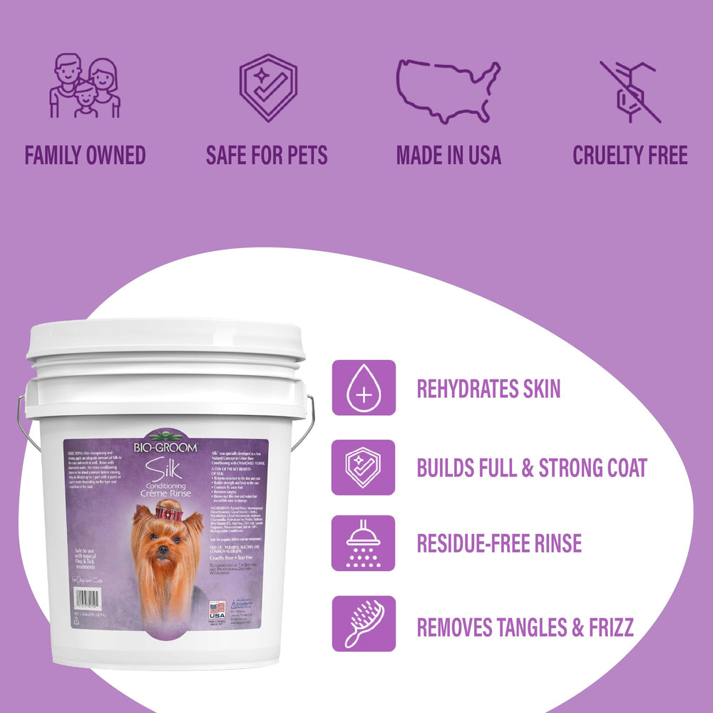 Bio-Groom Silk Creme Rinse coat is soft after rinse