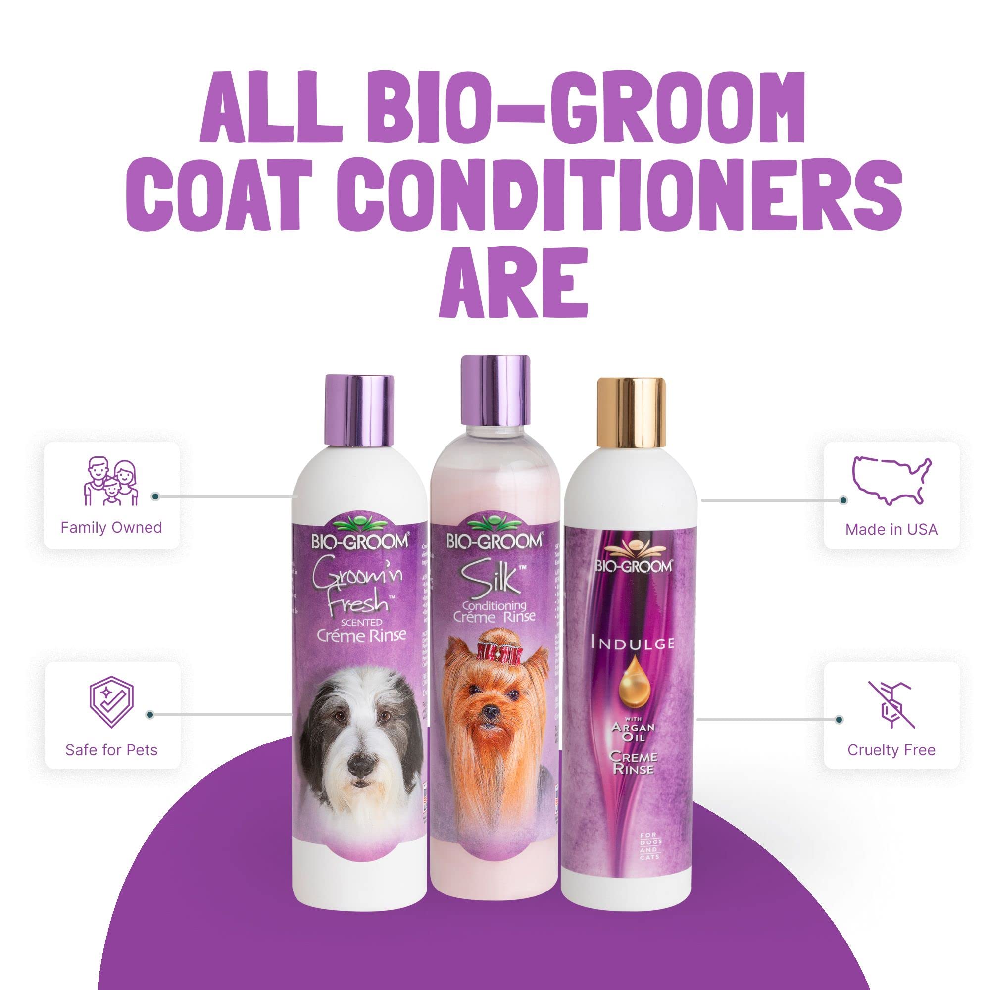 Puppy-friendly tearless rinse aids brushing with Bio-Groom Silk Creme Rinse