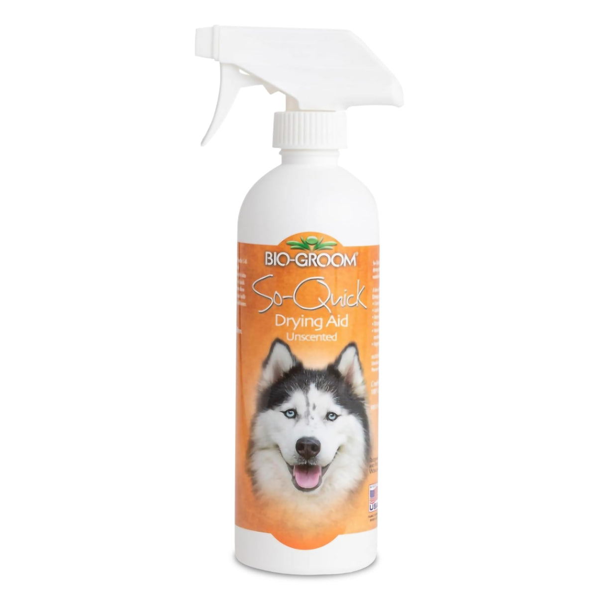 Bio-Groom So Quick Dry Dog Spray bottle showing fast drying benefits for pets