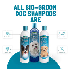 Bio-Groom Super White Shampoo close-up showing brighter white coat