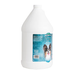 Bio-Groom Protein Lanolin Dog Shampoo applied on a calm puppy for bath time.