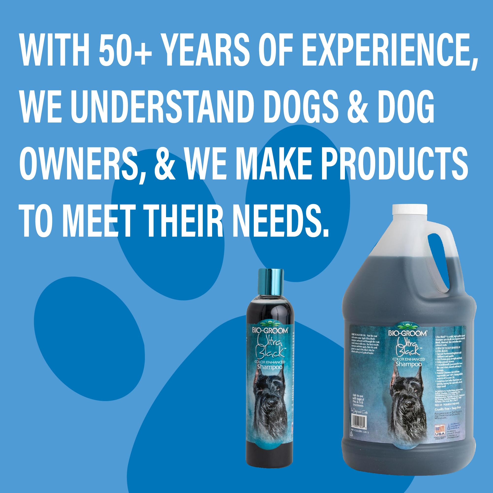 Bio-Groom Ultra-Black Shampoo coat shine on a dark-coated dog