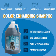 Bio-Groom Ultra-Black Shampoo lather illustrating quick-rinse cleansing