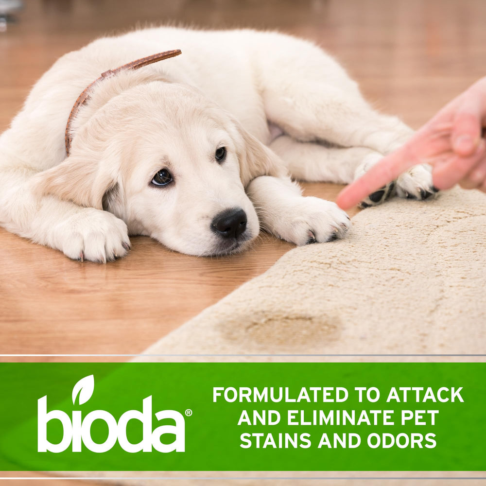 Bioda deep-clean stain remover applied to furniture and hard surfaces