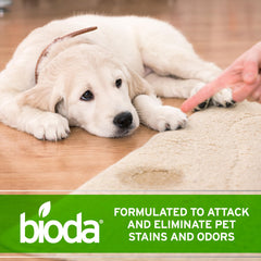 Bioda deep-clean stain remover applied to furniture and hard surfaces