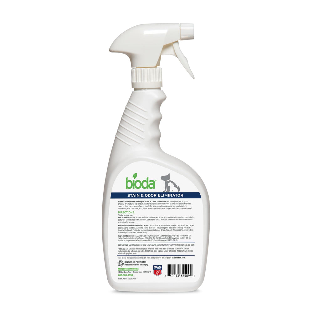 Bioda USA-made pet urine remover for carpet spots and stains