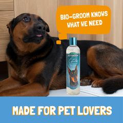 Bio-Groom natural-coconut-oil-ingredient panel highlights hypoallergenic care for sensitive skin.