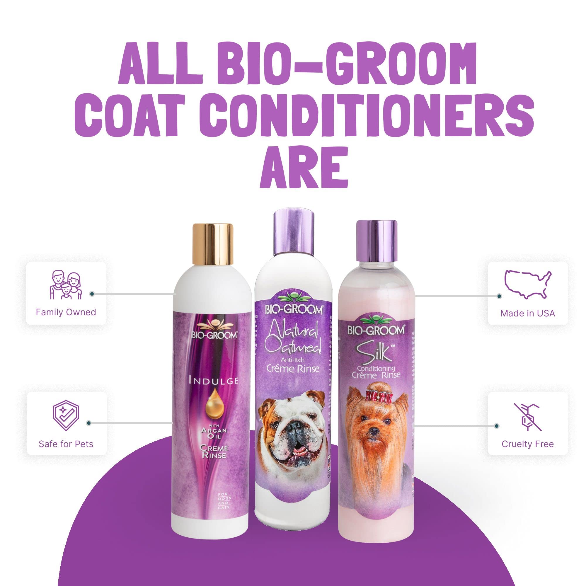 Bio-Groom oatmeal dog conditioner lather demonstrates easy rinse and soft coat