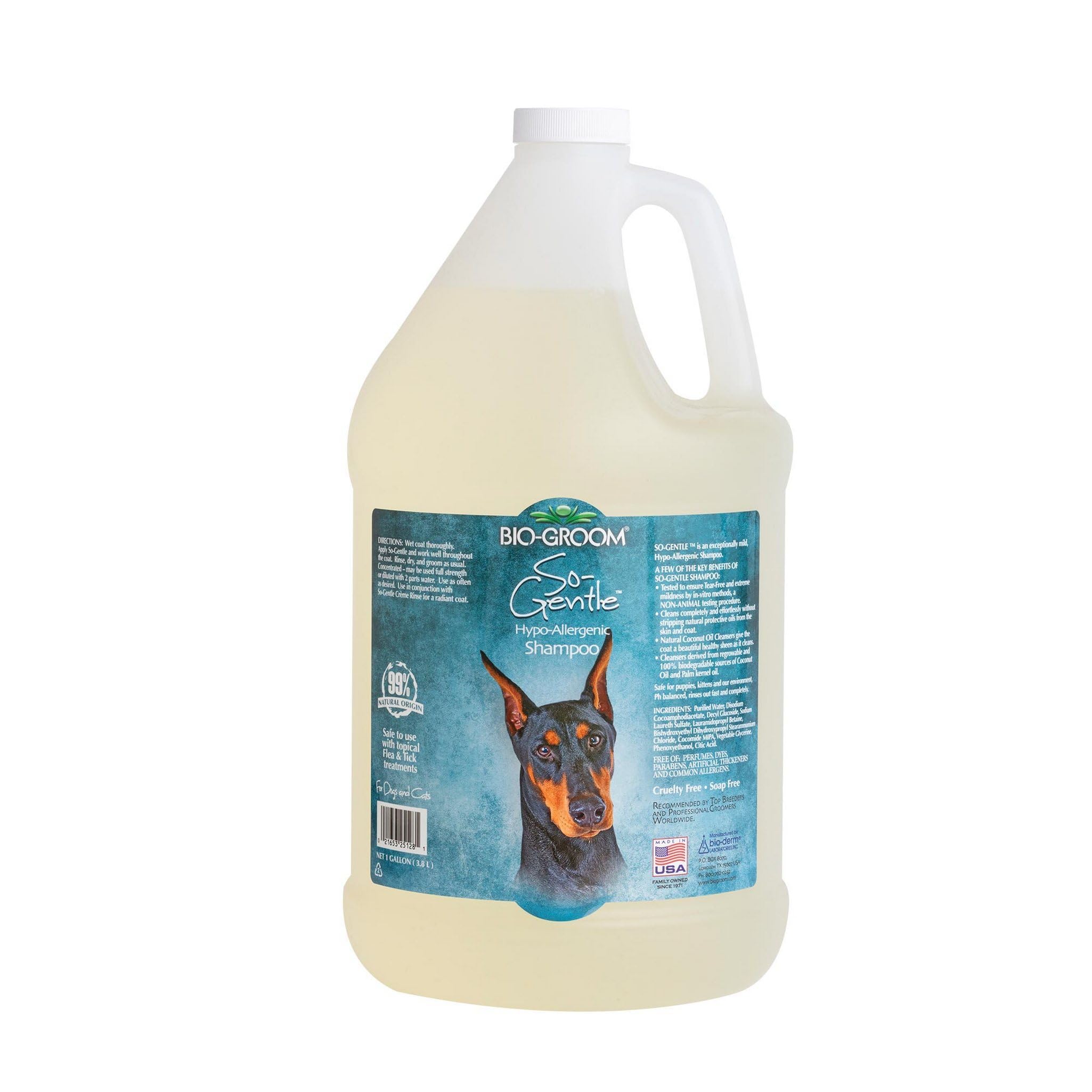 Bio-Groom So-Gentle bottle pour shows tear-free formula for gentle baths.