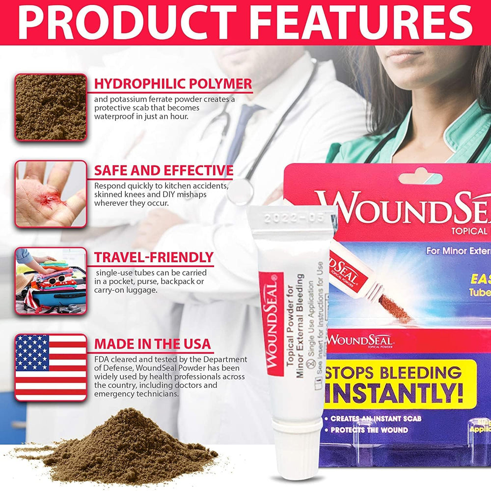 Biolife WoundSeal powder barrier formation speeds drying without adhesives.