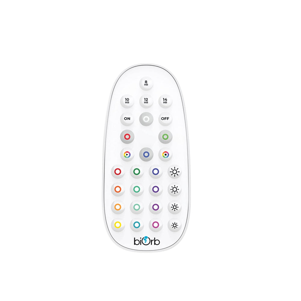 biOrb Replacement MCR Remote Control in white enabling color changes and day-night cycles for mood lighting