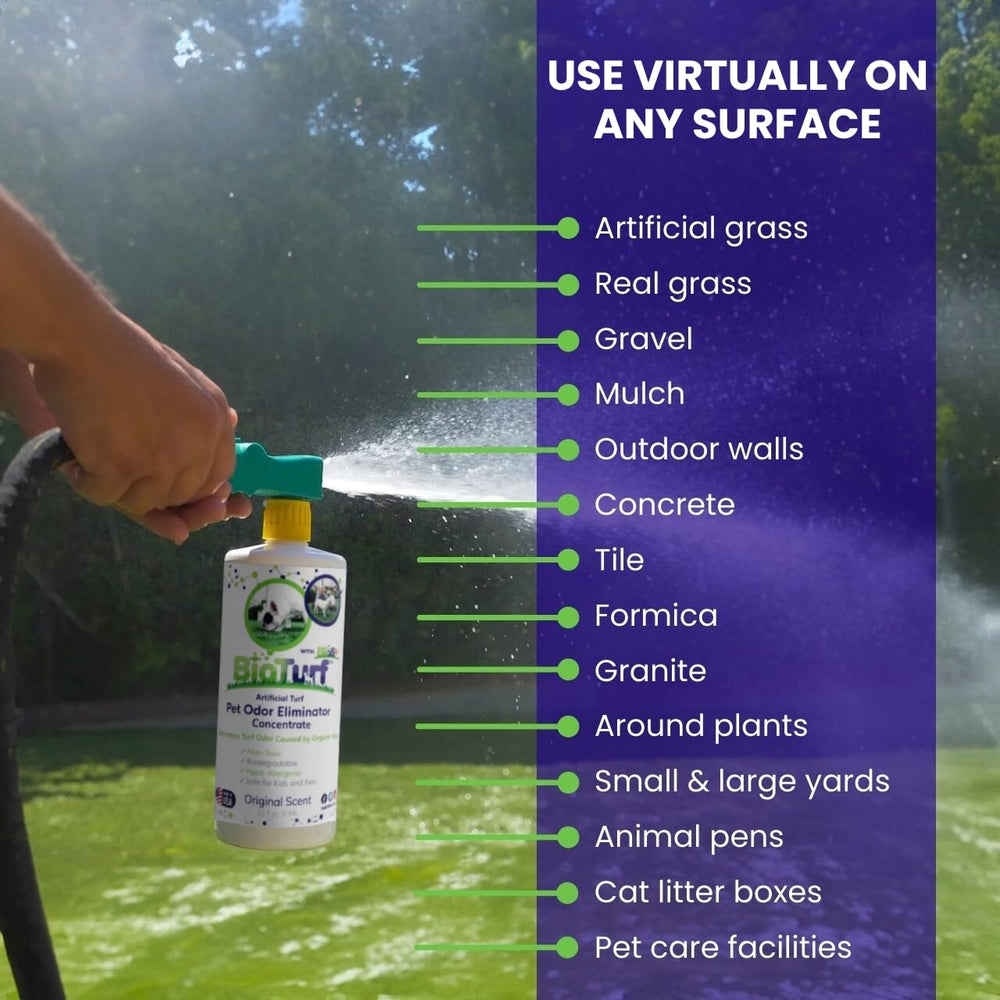 BioS+ dog urine odor digestion near kennels demonstrates deep cleaning.
