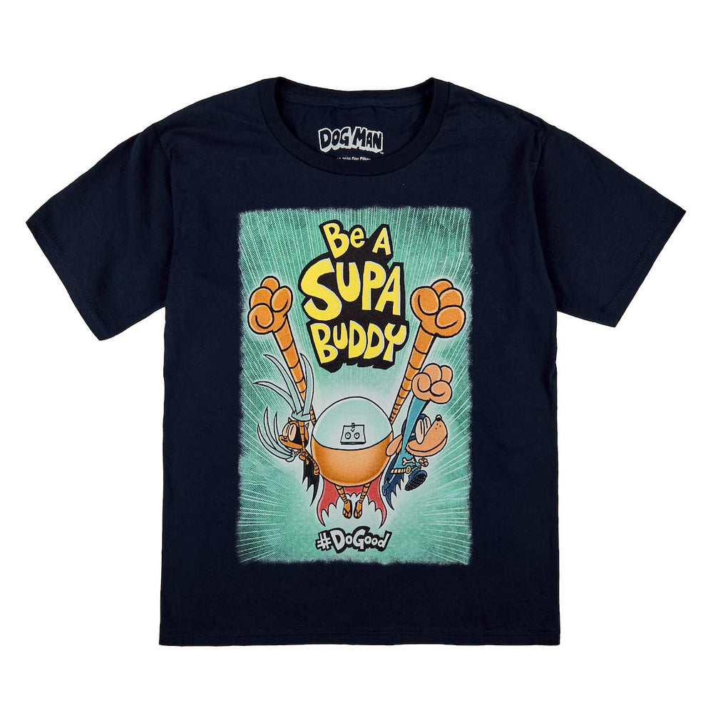 Bioworld Dog Man youth tees close-up fabric softness for comfort.