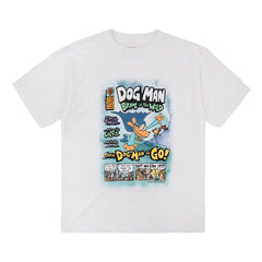 Bioworld Dog Man youth tees graphic close-up with vibrant prints for fans.