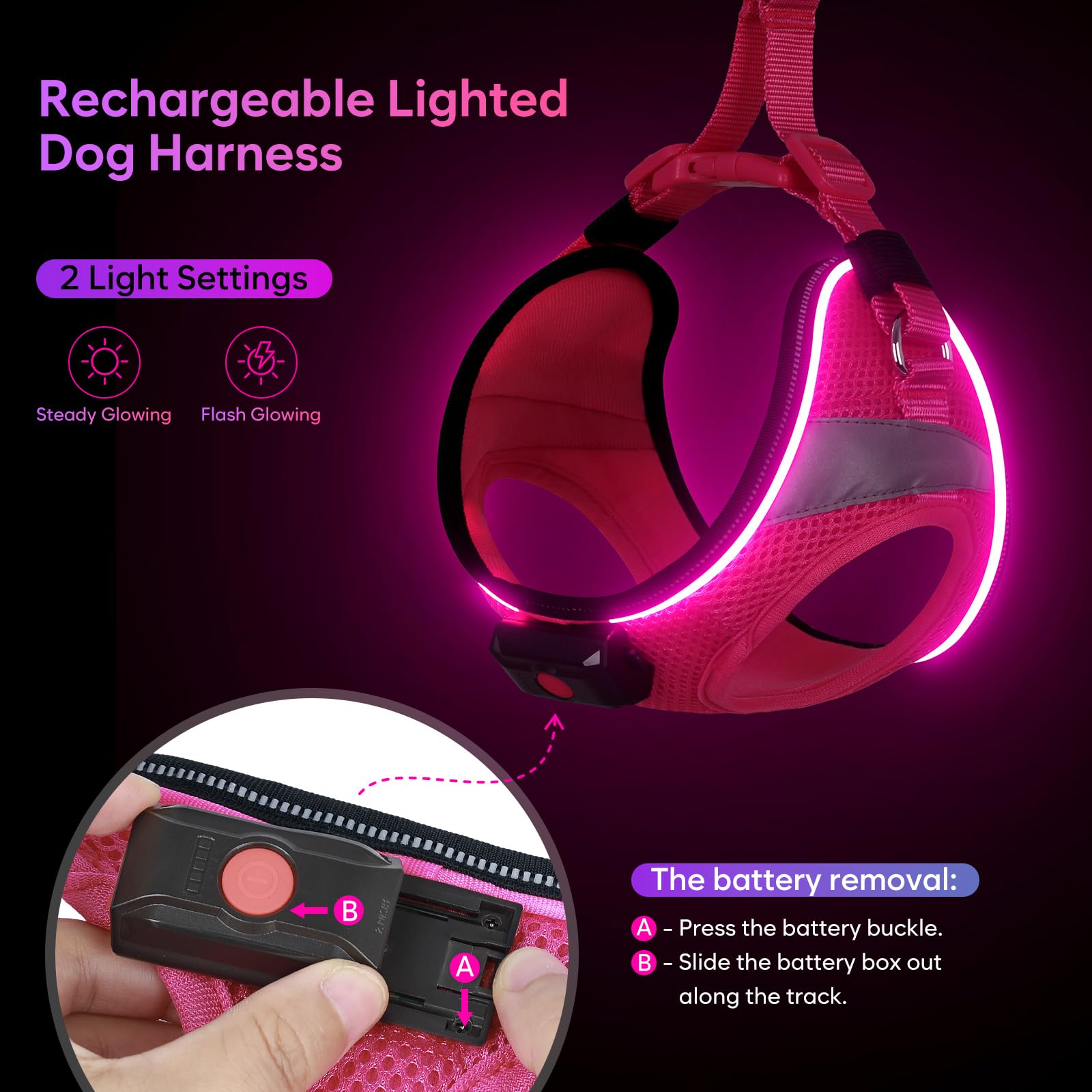 BiPawTi rechargeable battery pack provides up to 12 hours of glow