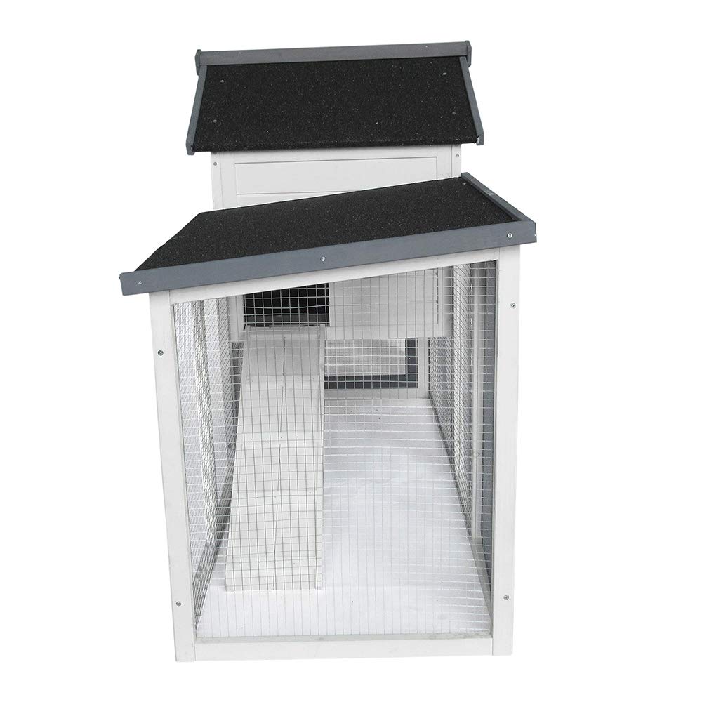 Birasil Wood Rabbit Hutch door-open view emphasizes accessible pet care and interaction.