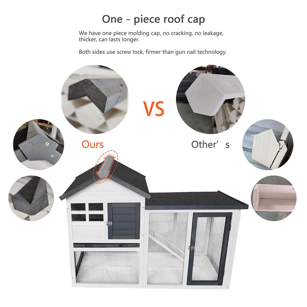 Birasil Wood Rabbit Hutch interior two-level layout encourages exploration and comfort.
