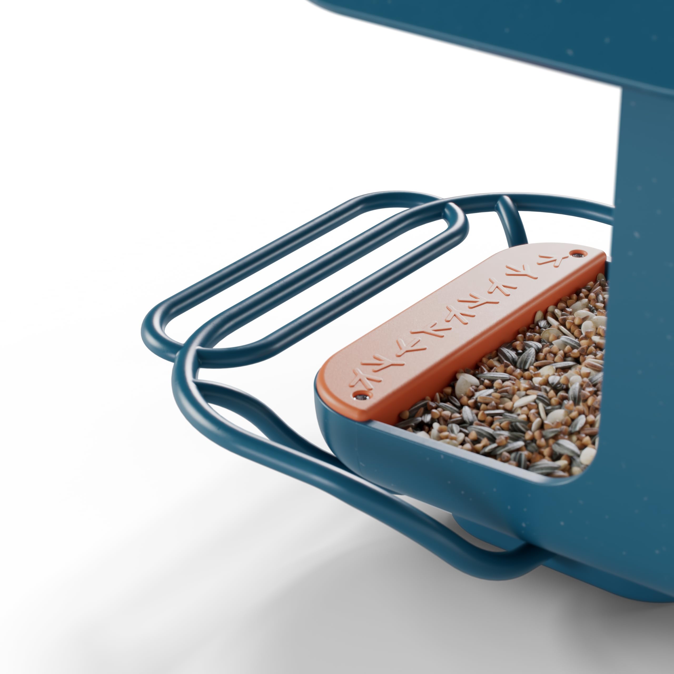 BirdBuddy Blue Perch Extender color match blends with BirdBuddy housing beautifully