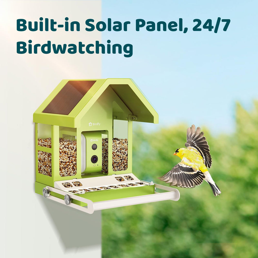 Birdfy solar-powered battery ensures ongoing birdwatching without frequent recharges.
