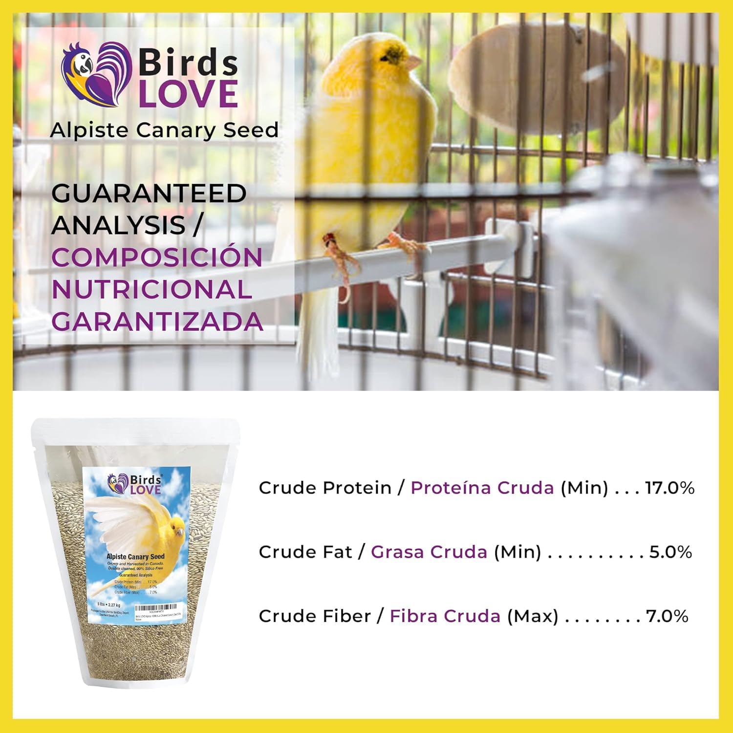 Birds LOVE Alpiste nitrogen-flushed packaging preserves freshness.