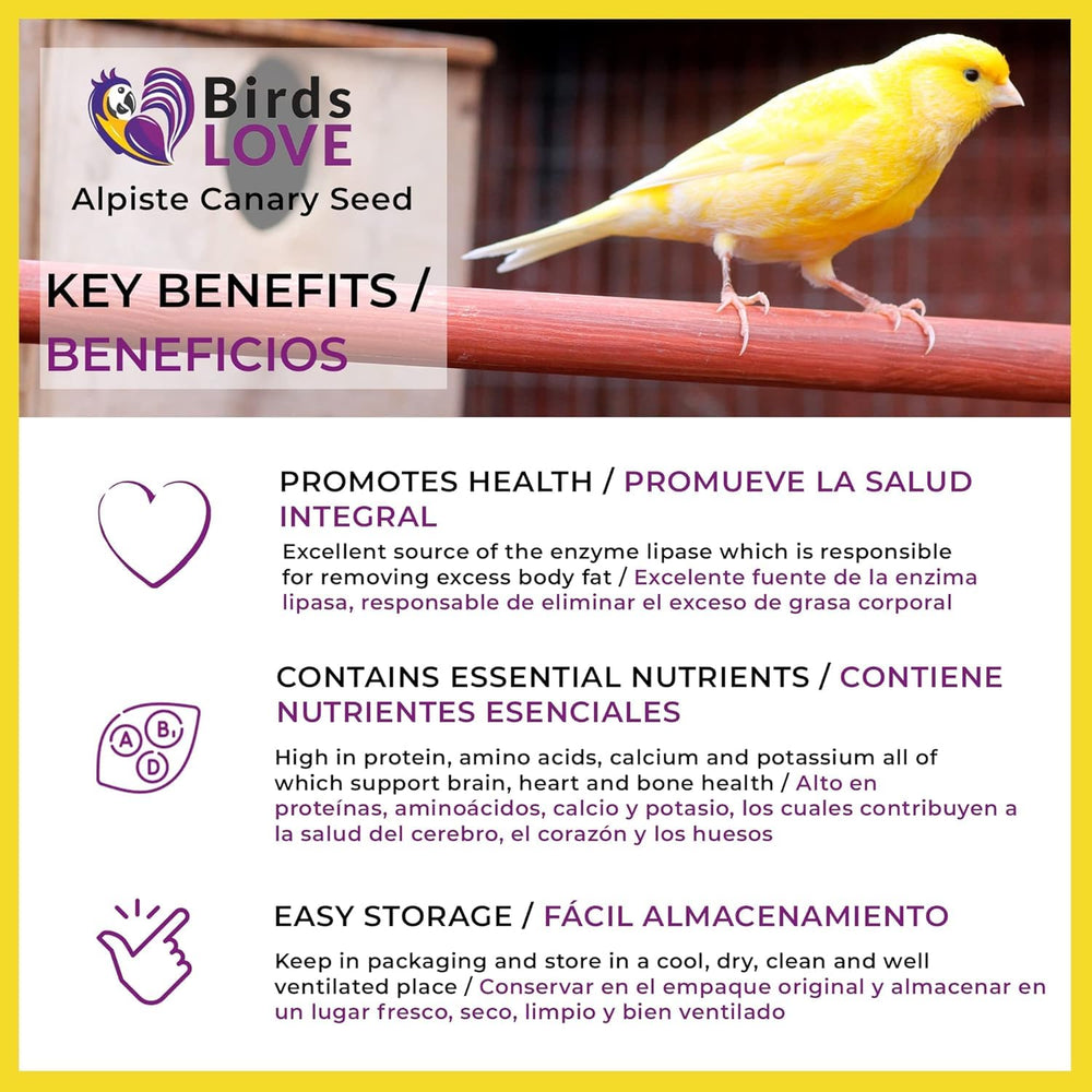 Birds LOVE Alpiste resealable bag enables easy storage.