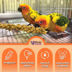 Birds LOVE spray millet us-grown emphasizes USA-grown quality.