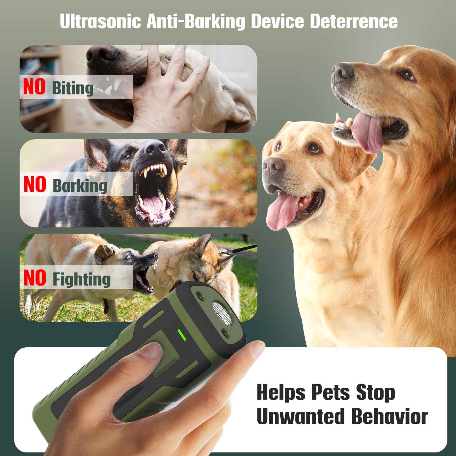 Birvsw 3-in-1 training device display highlighting training and behavior control modes.