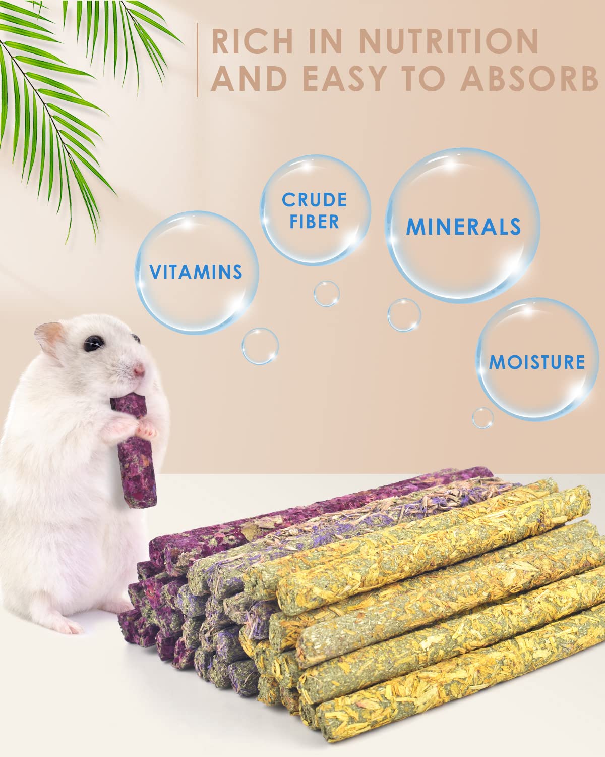 Bissap rabbit chew sticks chrysanthemum-flower closeup supports digestion and playful chewing.
