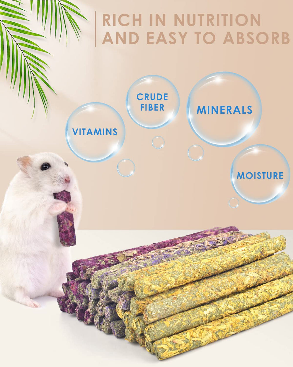 Bissap rabbit chew sticks chrysanthemum-flower closeup supports digestion and playful chewing.