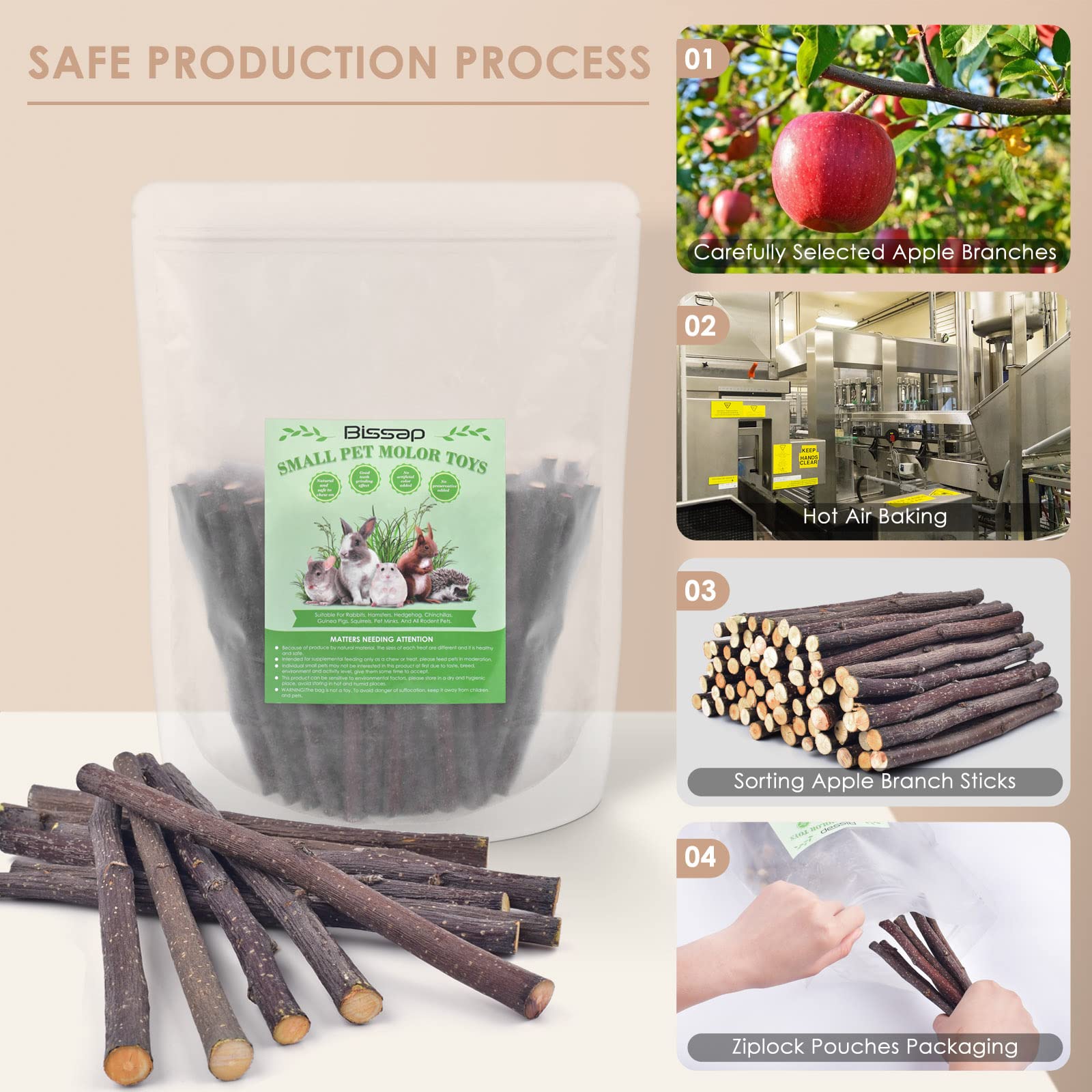Bissap Apple Sticks gerbil-toy, promotes dental wear during supervised nibbling.