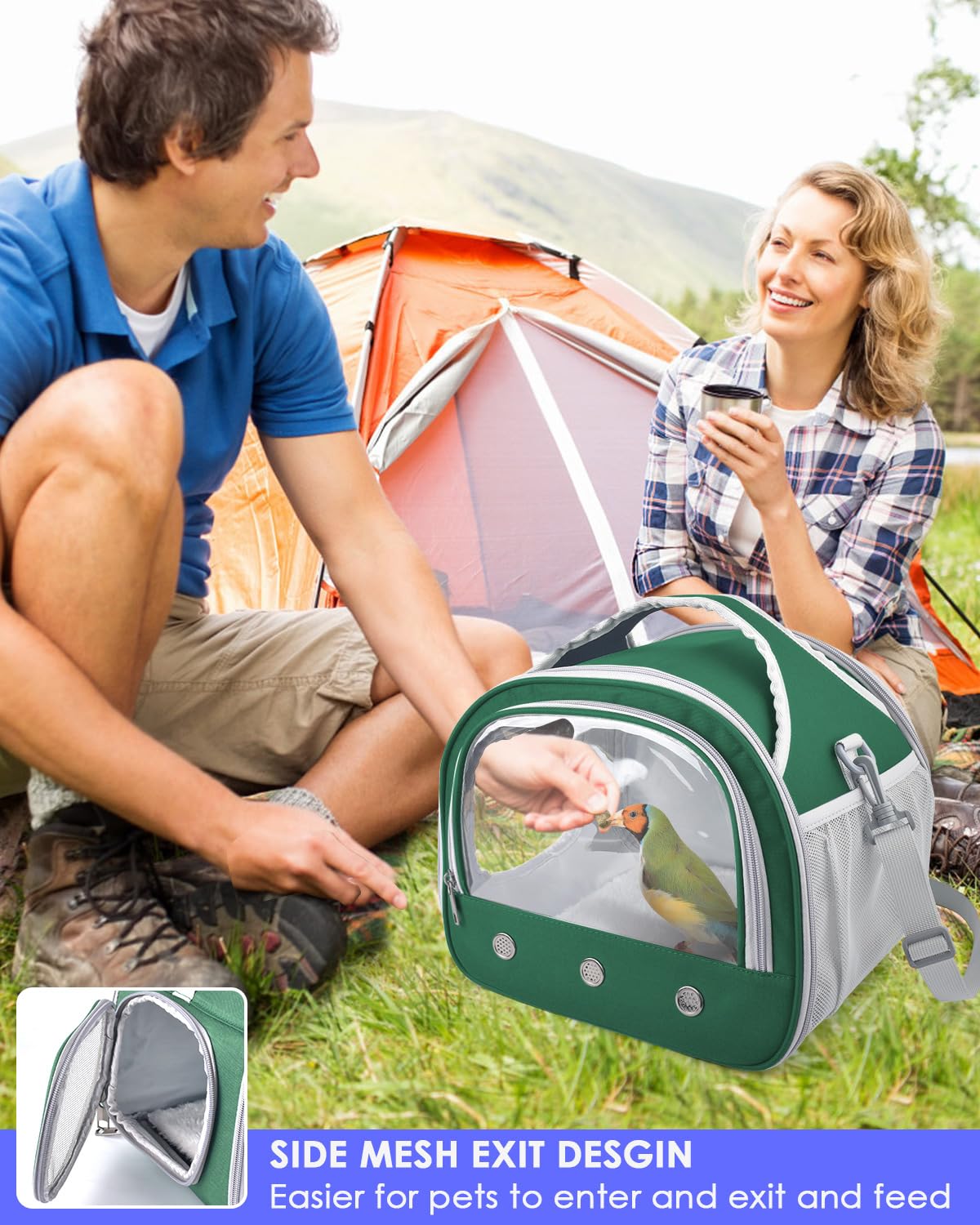 Bissap carrier features water bottle hole for on-the-go hydration.