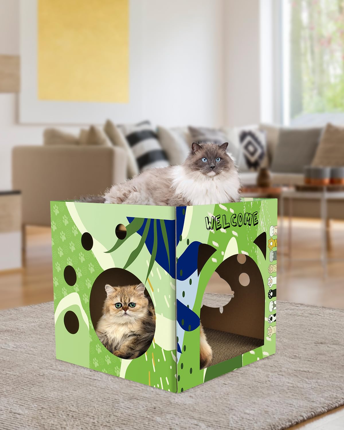 Bissap cat cardboard house gift idea for multi-cat homes.